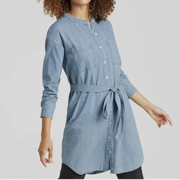 Eileen Fisher | Dresses | Eileen Fisher Organic Cotton Denim Shirt Dress  Size M | Poshmark
